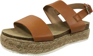 Fashion Rope Roman Sandals Thick Platform Women's Soled Women's Sandals Womens Slide Sandals Sparkly (Brown, 6.5-7)