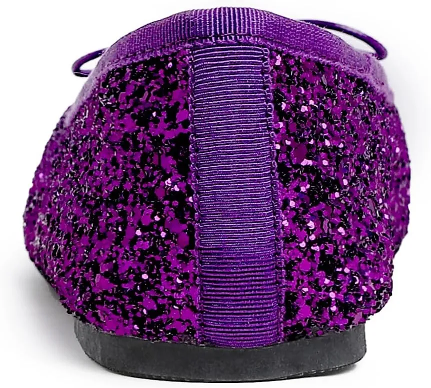 FEVERSOLE Women's Bling Soft Cushioned Comfort Flats Sparkle Party Ballets