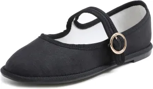 FEVERSOLE Women's Soft Breathable Mary Jane Memory Foam Cushioned Comfort Round Toe Metal Buckle Flats Walking Shoes