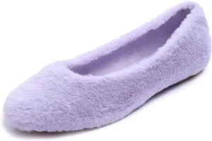 FEVERSOLE Women's Ultra Soft Colorful Memory Foam Cushioned Faux Suede Home Ballet Flats