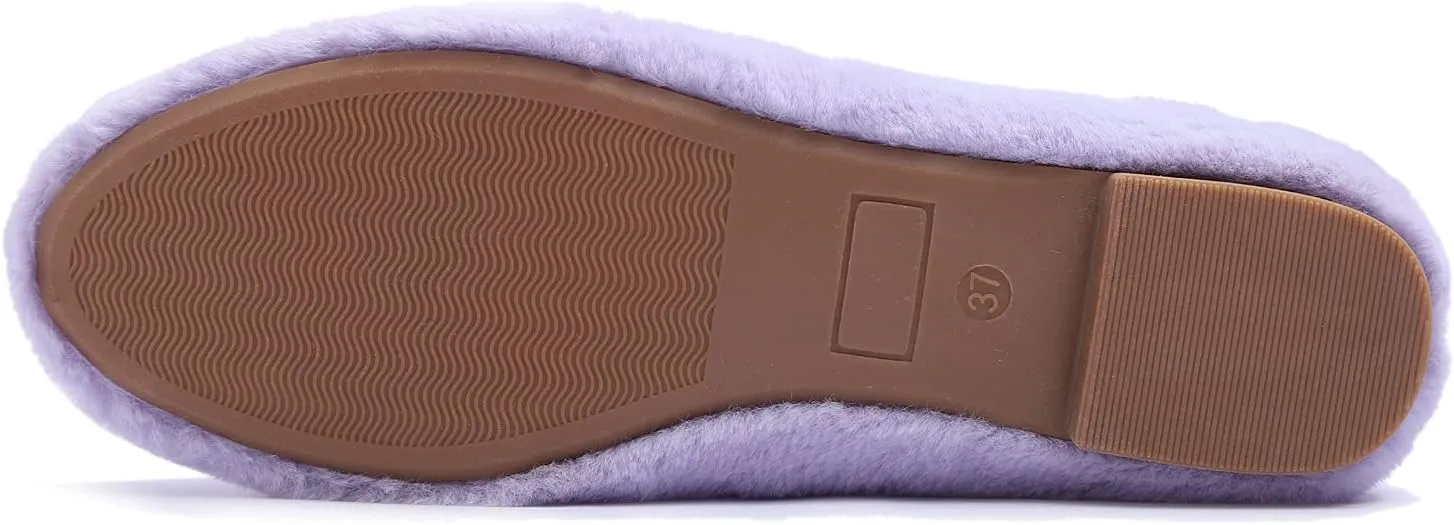 FEVERSOLE Women's Ultra Soft Colorful Memory Foam Cushioned Faux Suede Home Ballet Flats