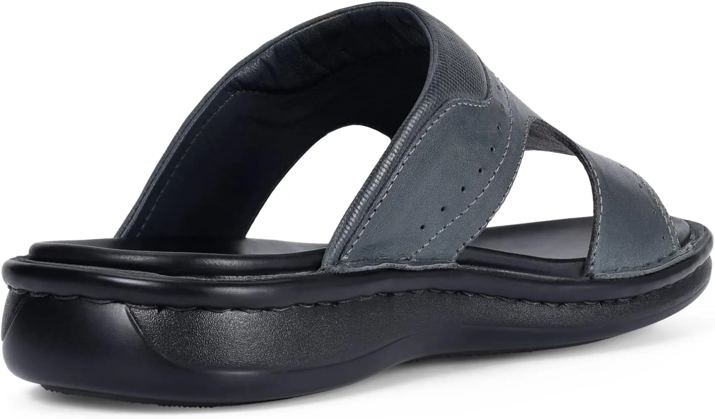 FIEEIF Men's Leather Slides Open Toe Outdoor Slippers Comfort Arch Support Retro Casual Flip Flops Summer Fisherman Slip On Sandals for Men