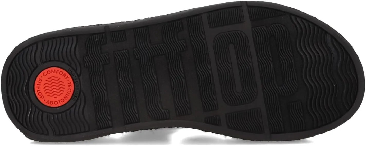 FitFlop Women's F-Mode Espadrille Glitz-Canvas Flatform Toe-Thongs Wedge Sandal