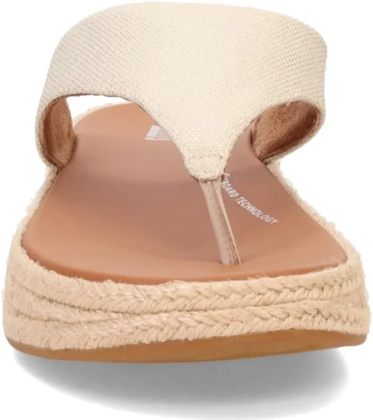 FitFlop Women's F-Mode Espadrille Glitz-Canvas Flatform Toe-Thongs Wedge Sandal