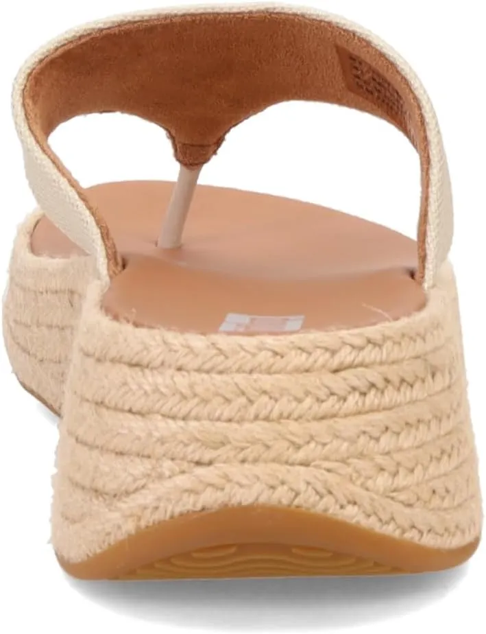 FitFlop Women's F-Mode Espadrille Glitz-Canvas Flatform Toe-Thongs Wedge Sandal