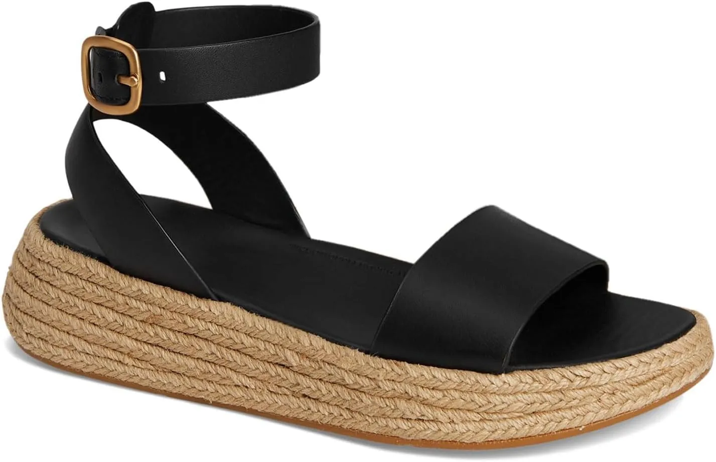 FitFlop Women's F-Mode Espadrille Leather Flatform a/Strap Sandals Wedge