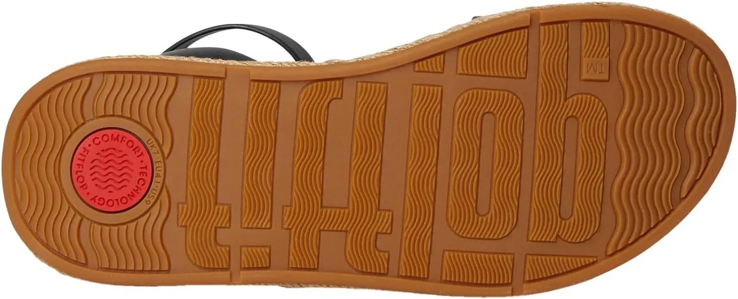 FitFlop Women's F-Mode Espadrille Leather Flatform a/Strap Sandals Wedge