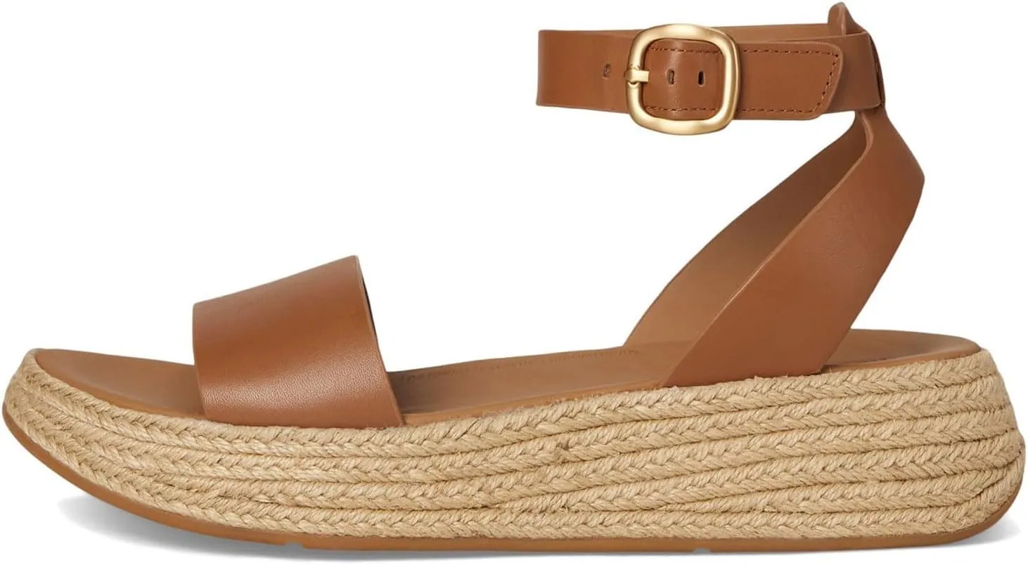 FitFlop Women's F-Mode Espadrille Leather Flatform a/Strap Sandals Wedge