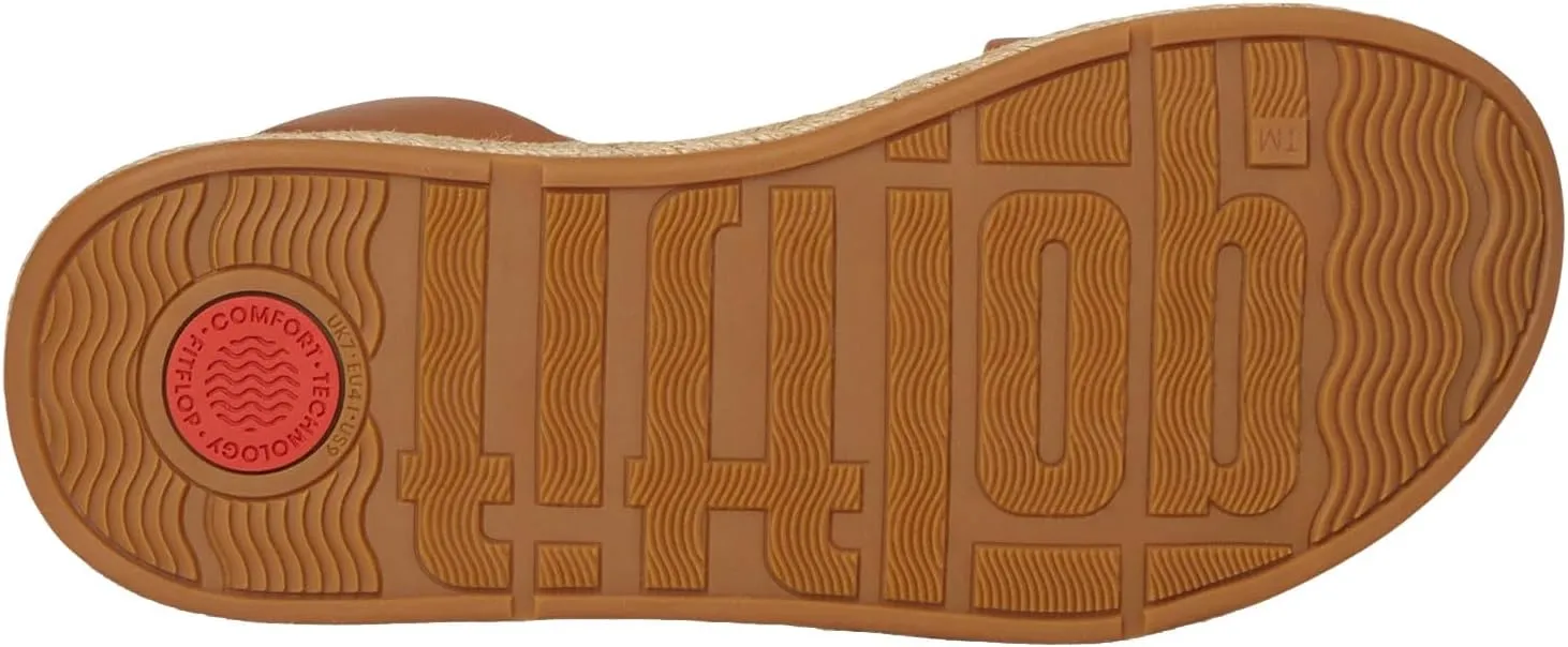 FitFlop Women's F-Mode Espadrille Leather Flatform a/Strap Sandals Wedge