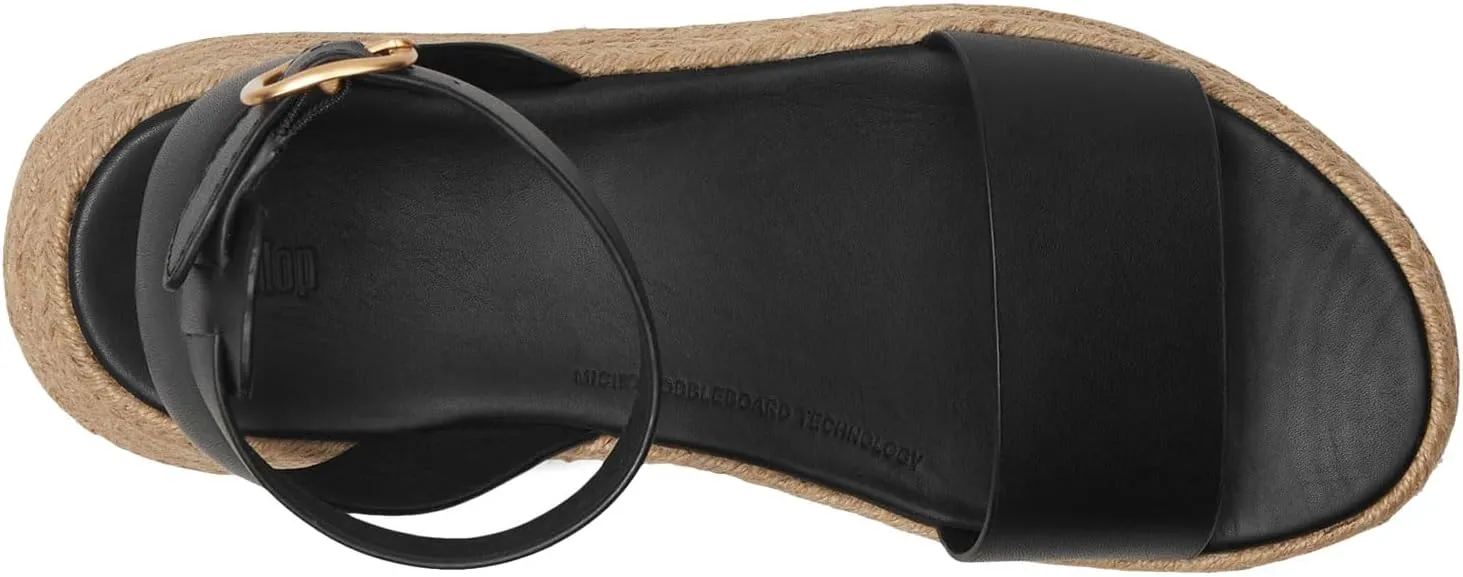 FitFlop Women's F-Mode Espadrille Leather Flatform a/Strap Sandals Wedge
