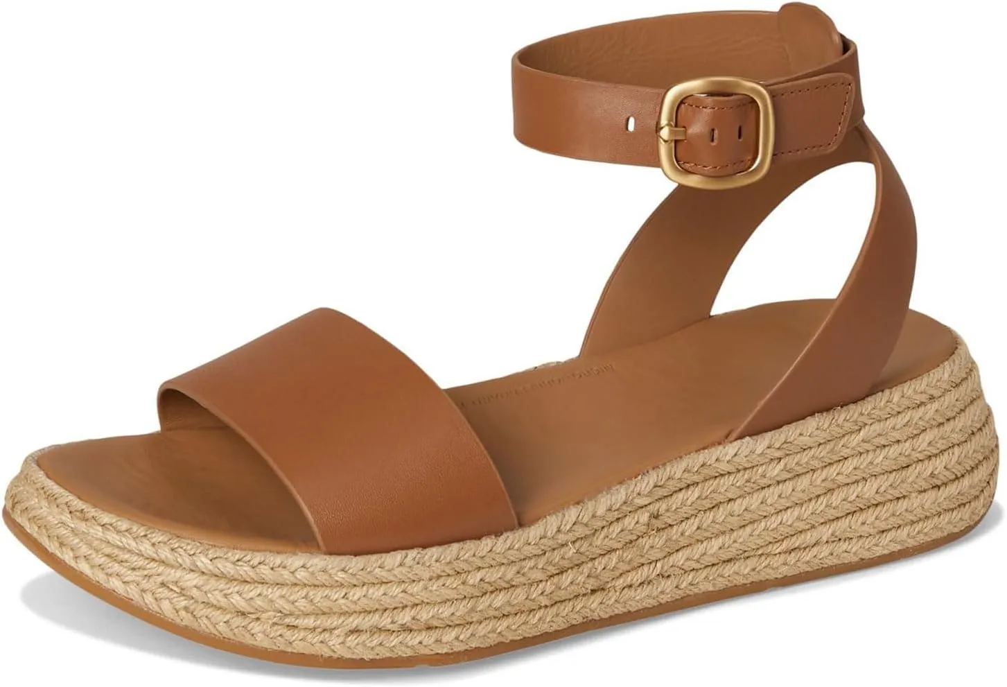 FitFlop Women's F-Mode Espadrille Leather Flatform a/Strap Sandals Wedge