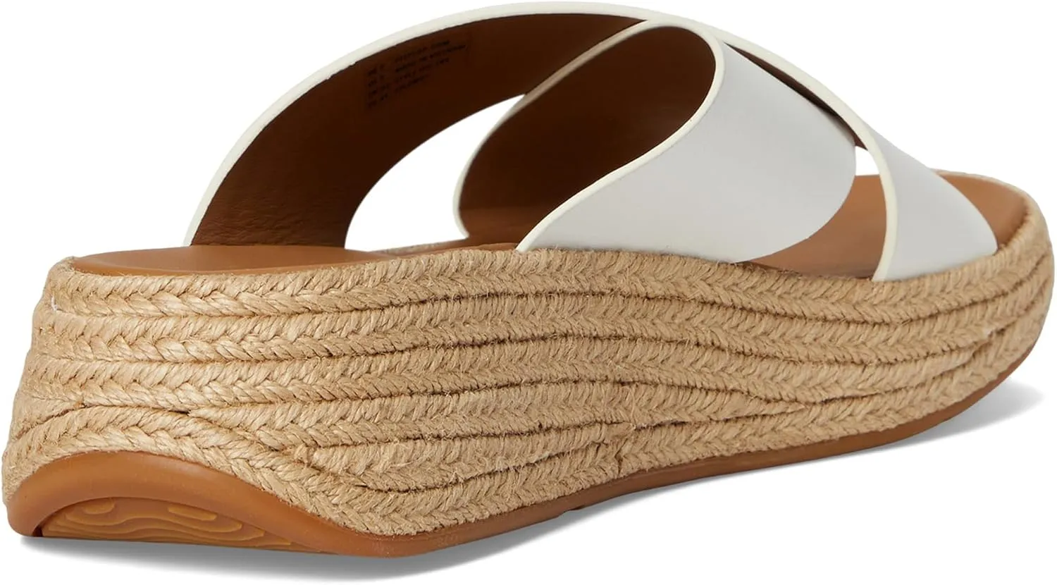 FitFlop Women's F-Mode Espadrille Leather Flatform Cross Slides Wedge Sandal
