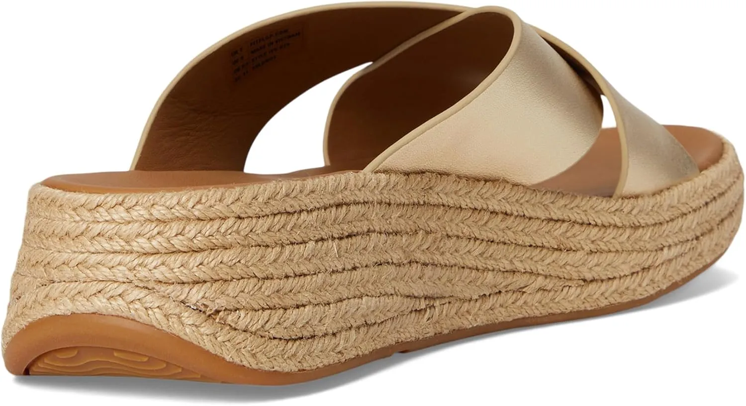 FitFlop Women's F-Mode Espadrille Leather Flatform Cross Slides Wedge Sandal