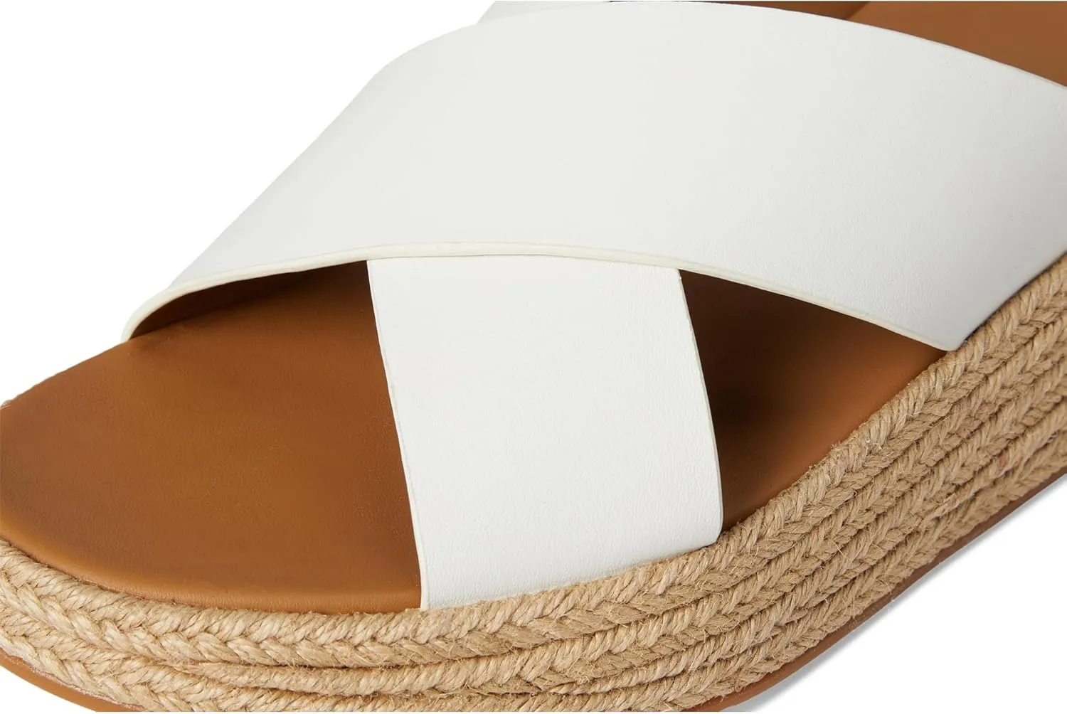 FitFlop Women's F-Mode Espadrille Leather Flatform Cross Slides Wedge Sandal