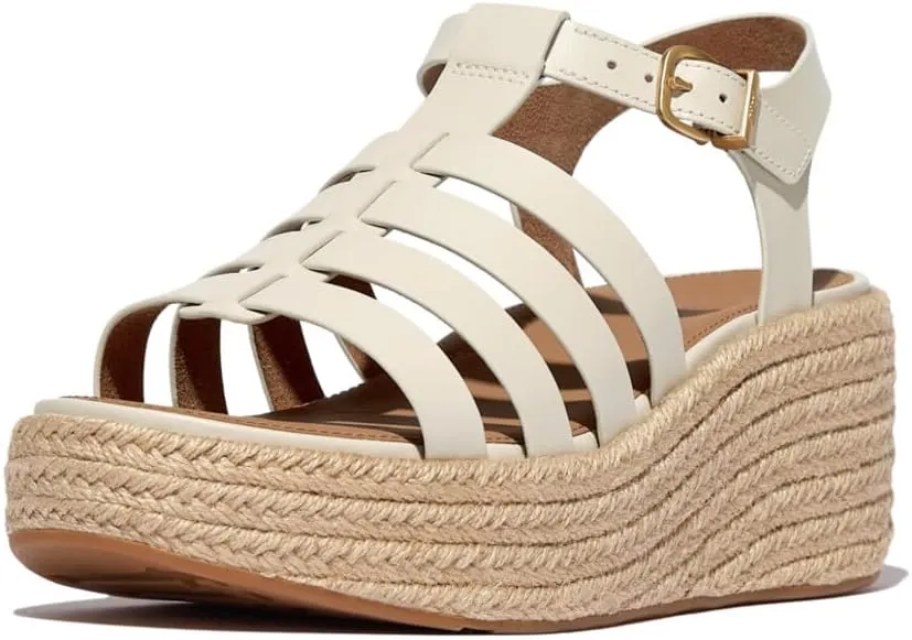 FitFlop Women's Platfforms Espadr. Leather Fisherman Wedge Sandals