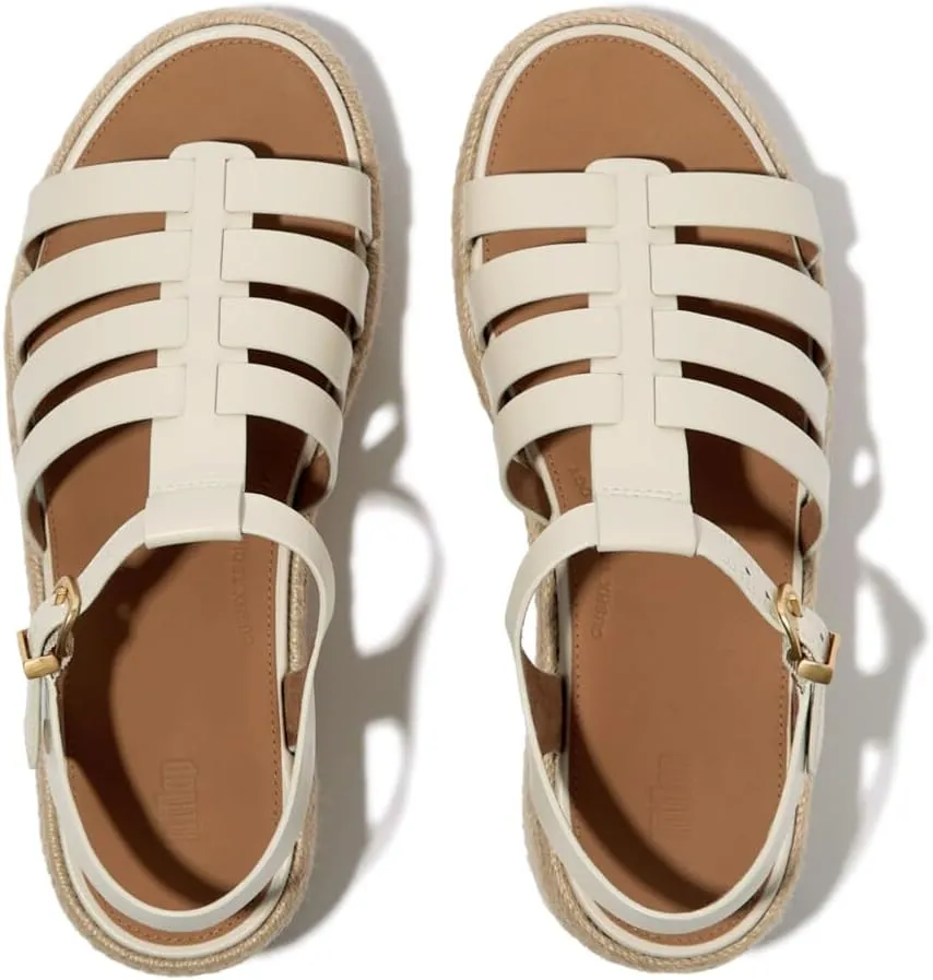 FitFlop Women's Platfforms Espadr. Leather Fisherman Wedge Sandals