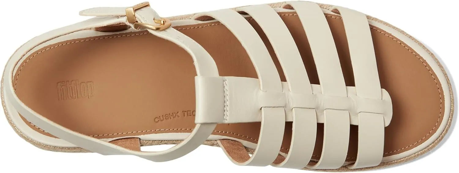 FitFlop Women's Platfforms Espadrille Leather Fisherman Wedge Sandals