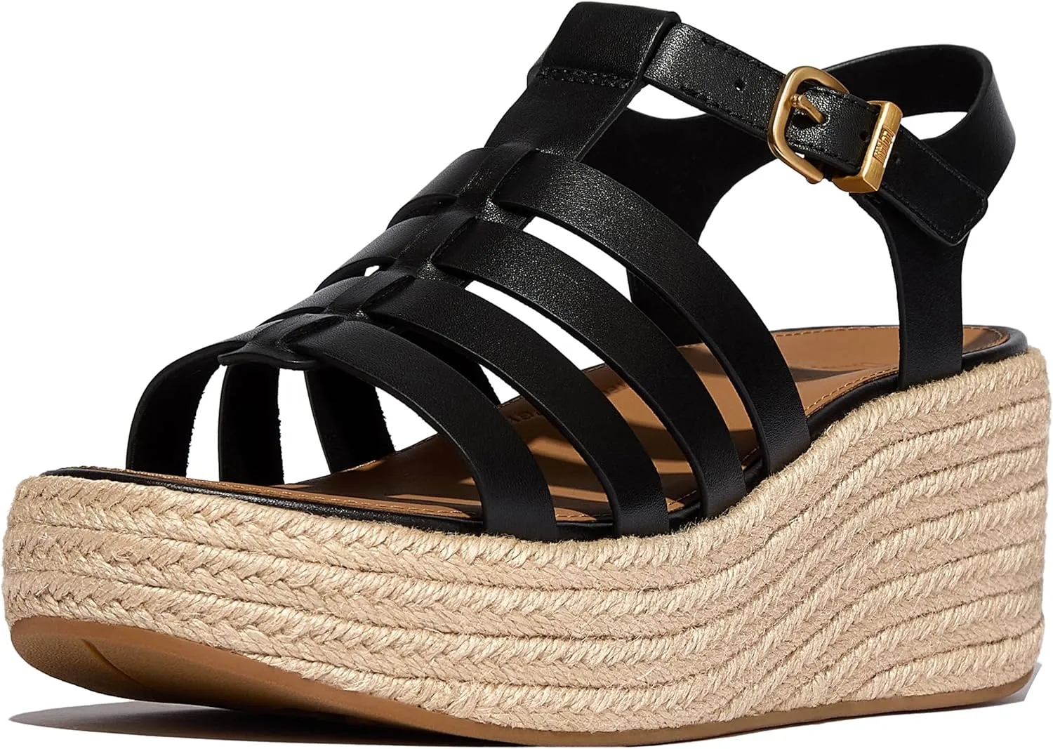FitFlop Women's Platfforms Espadrille Leather Fisherman Wedge Sandals