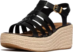 FitFlop Women's Platfforms Espadrille Leather Fisherman Wedge Sandals