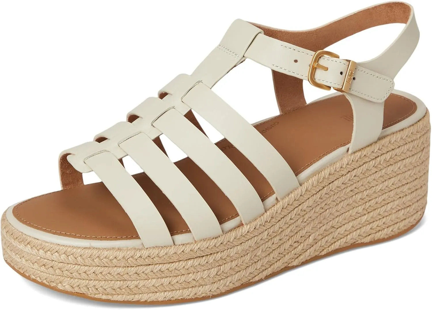 FitFlop Women's Platfforms Espadrille Leather Fisherman Wedge Sandals