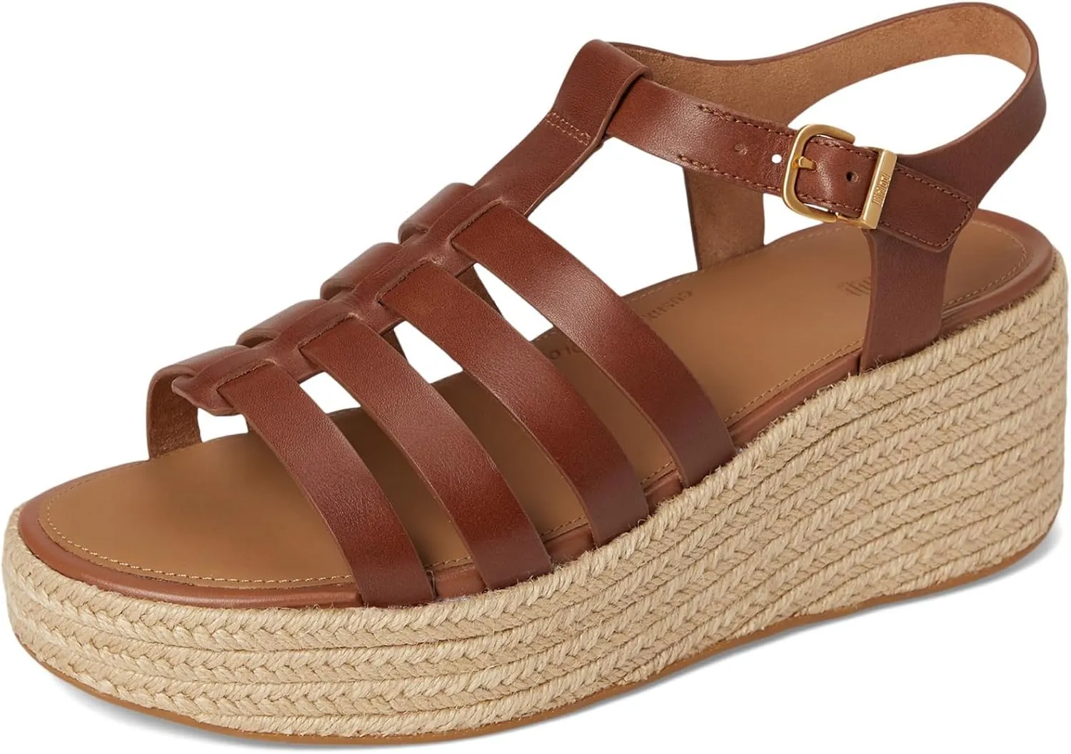 FitFlop Women's Platfforms Espadrille Leather Fisherman Wedge Sandals