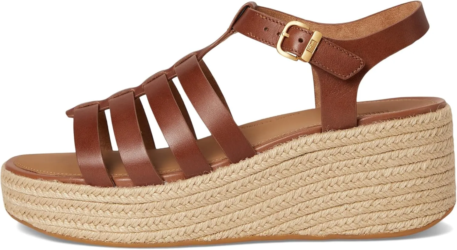 FitFlop Women's Platfforms Espadrille Leather Fisherman Wedge Sandals