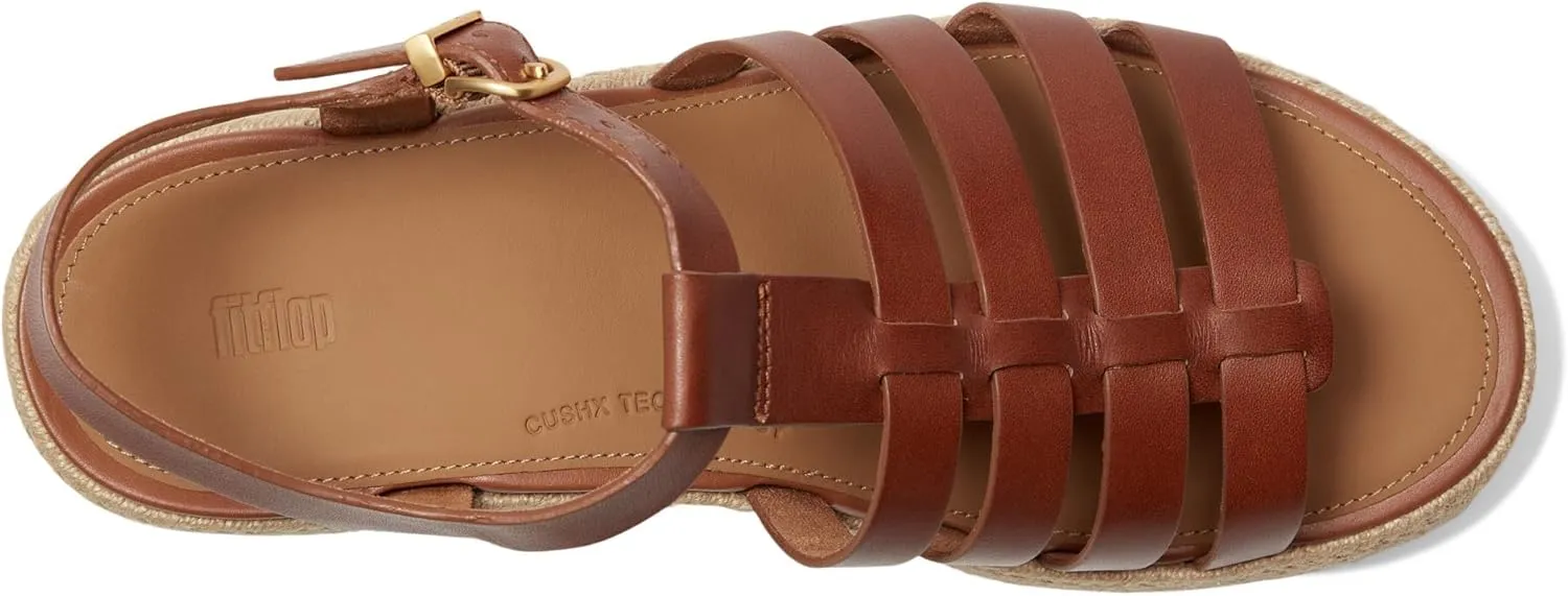 FitFlop Women's Platfforms Espadrille Leather Fisherman Wedge Sandals