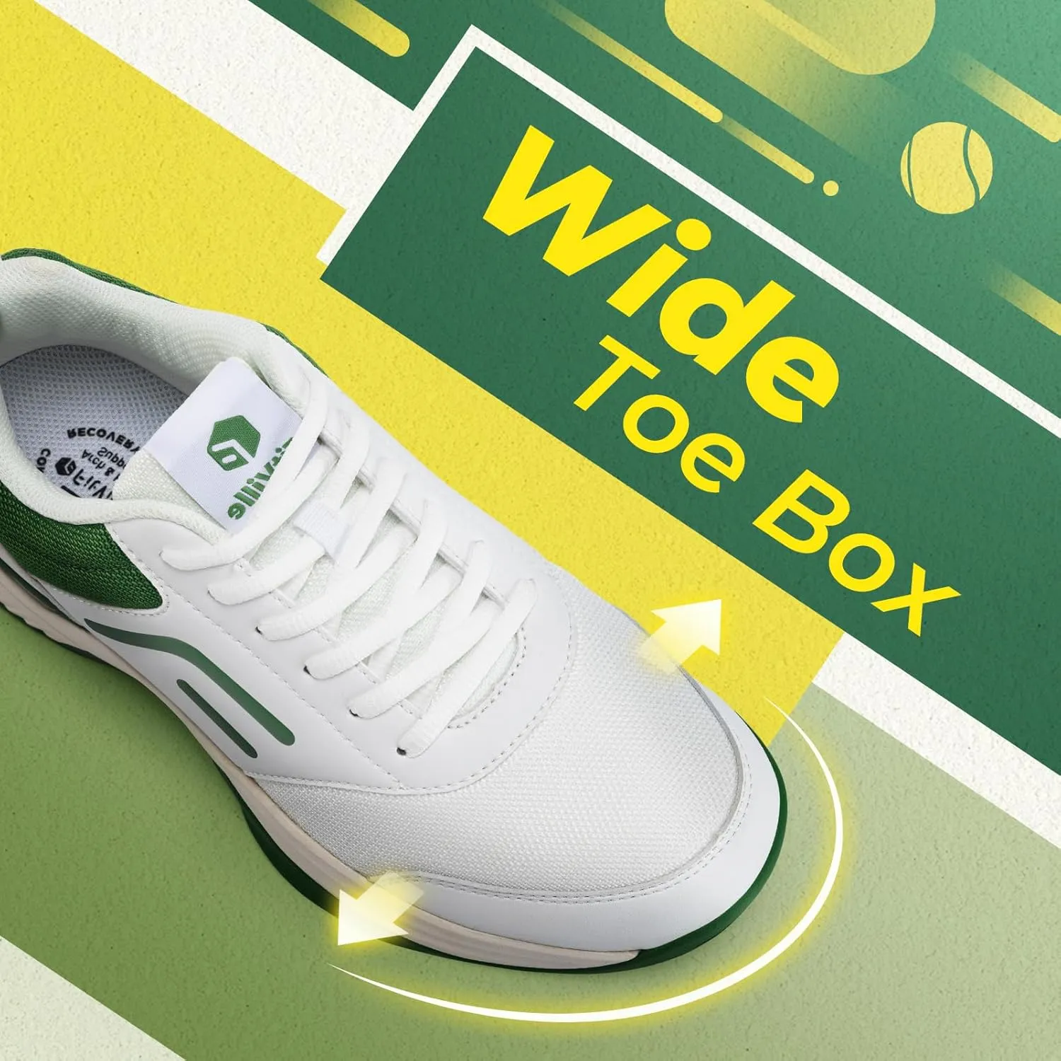 FitVille Wide & Extra Wide Pickleball Shoes Men Tennis Racquetball Squash Shoes for Men All Court with Arch Support-Tennis V3