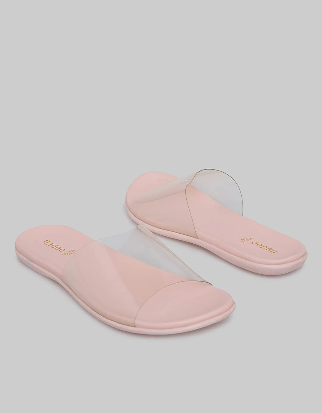 Fladeo Strap Transparan Sandal Slide Wanita