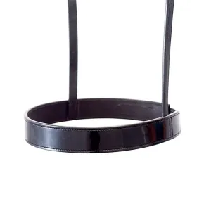 Flexible Fit Straight Flat Patent Show Cavesson - Black Noseband