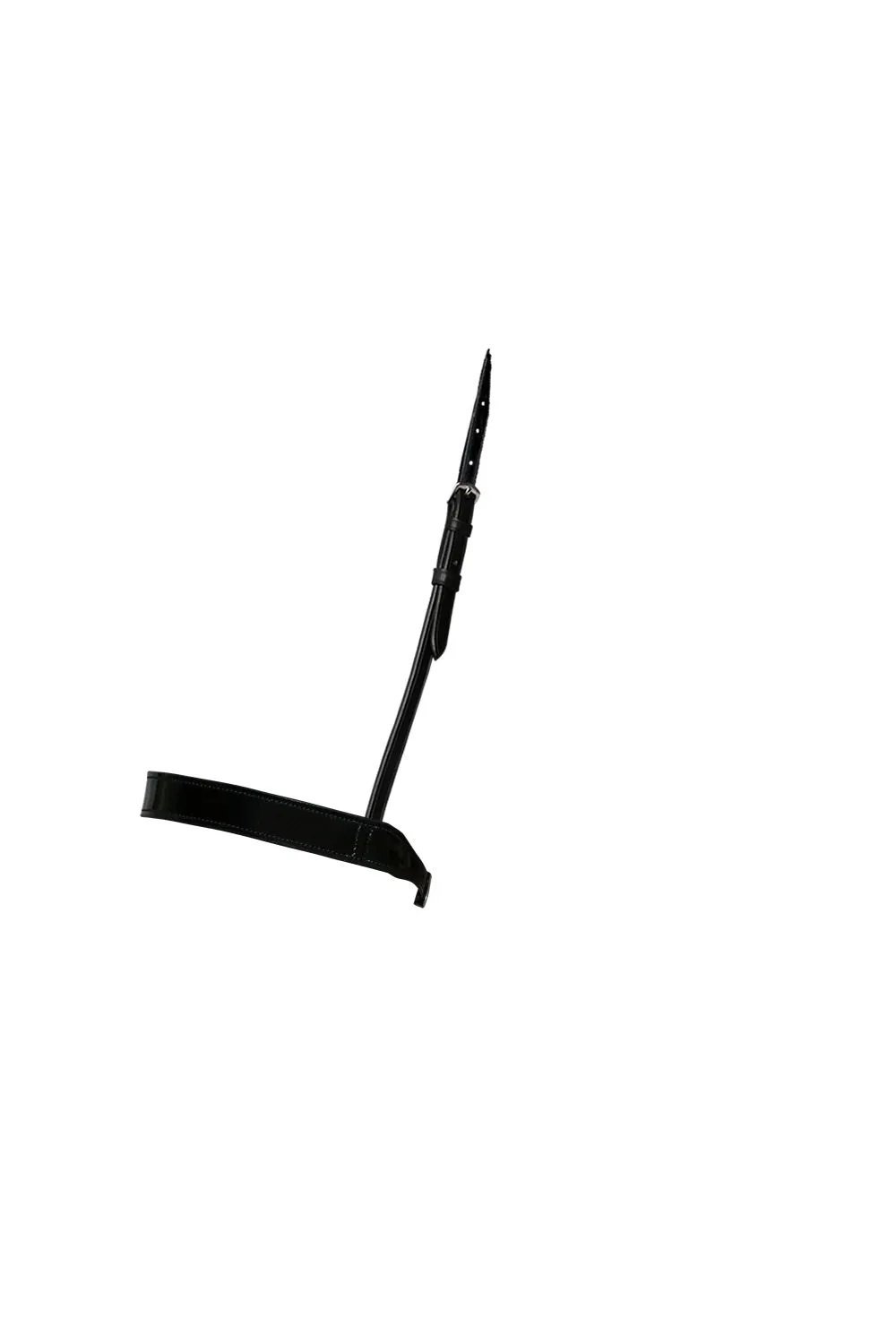 Flexible Fit Straight Flat Patent Show Cavesson - Black Noseband