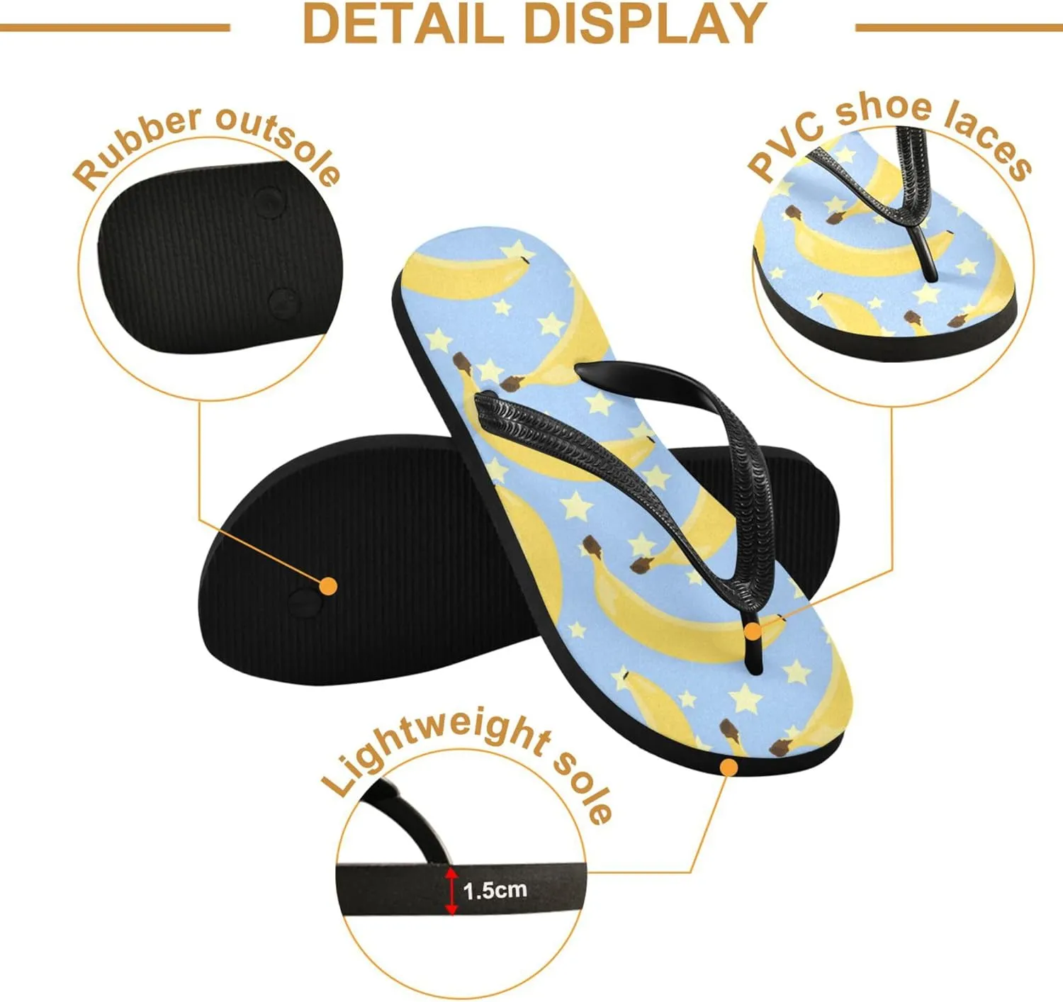 Flip Flops for Men Women Summer Beach Sandal Bathroom Shower Shoes