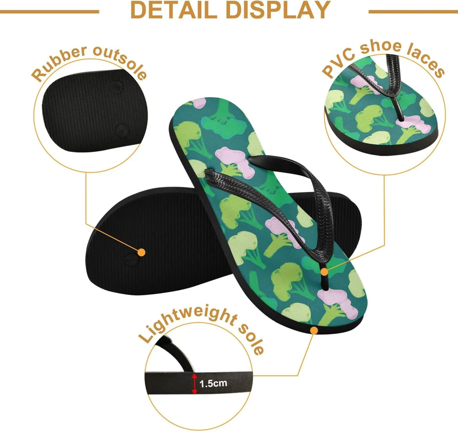 Flip Flops for Men Women Summer Beach Sandal Bathroom Shower Shoes