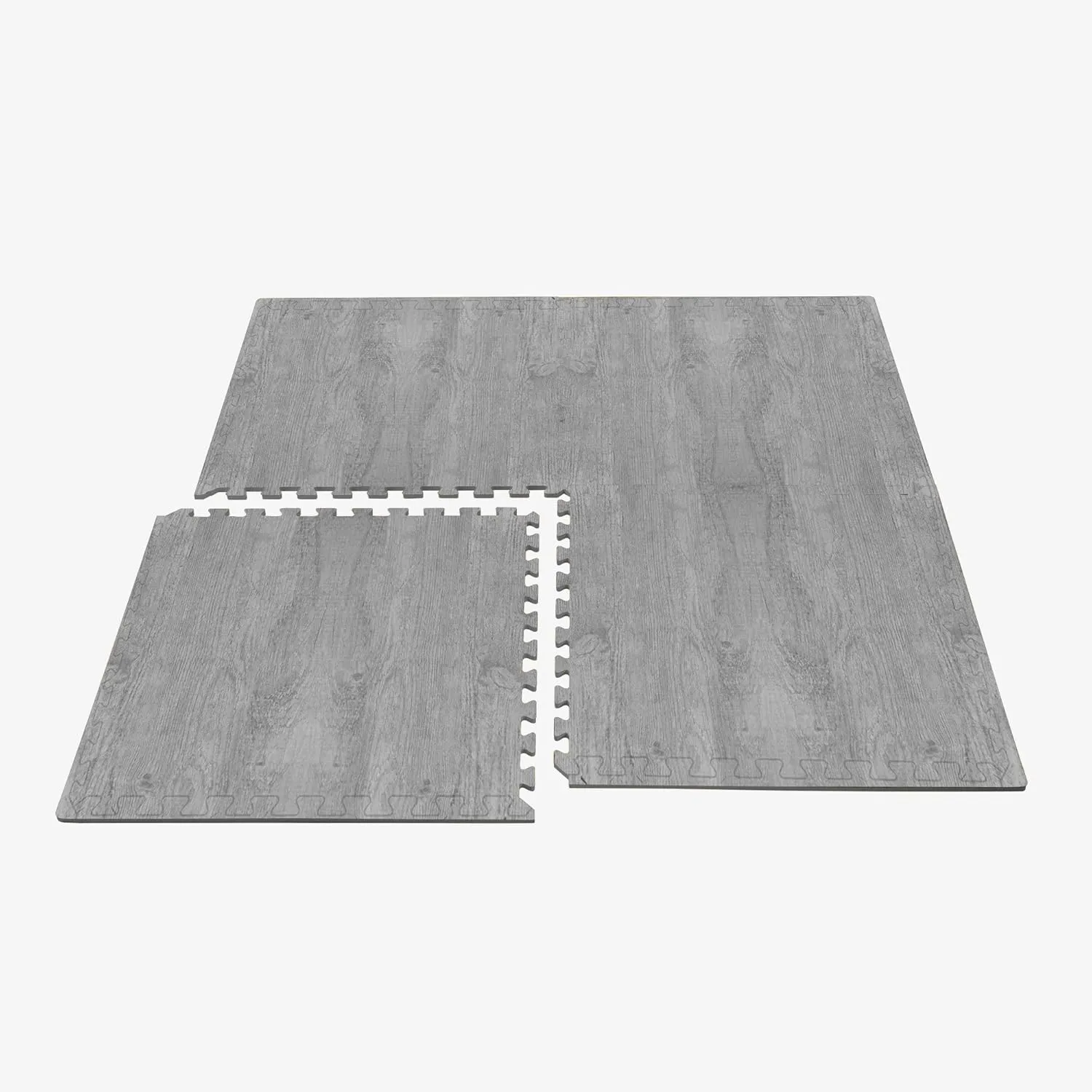 Forest Floor Farmhouse 5/8 Inch Thick Printed Foam Tiles, Premium Wood Grain Interlocking Foam Floor Mats, Anti-Fatigue Flooring – Stylish Flooring Solution, Weathered Fence Gray, 24 Sq Ft