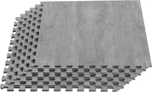 Forest Floor Farmhouse 5/8 Inch Thick Printed Foam Tiles, Premium Wood Grain Interlocking Foam Floor Mats, Anti-Fatigue Flooring – Stylish Flooring Solution, Weathered Fence Gray, 24 Sq Ft