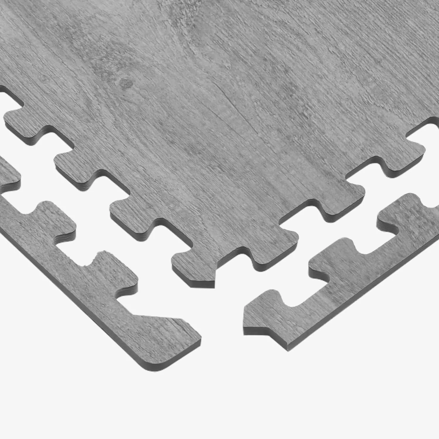 Forest Floor Farmhouse 5/8 Inch Thick Printed Foam Tiles, Premium Wood Grain Interlocking Foam Floor Mats, Anti-Fatigue Flooring – Stylish Flooring Solution, Weathered Fence Gray, 24 Sq Ft