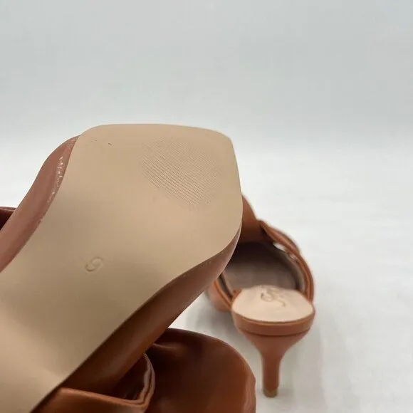 FOWT Pointed Toe Slip On Mules with Bow, Low Kitten Heel Backless Burnished Dres