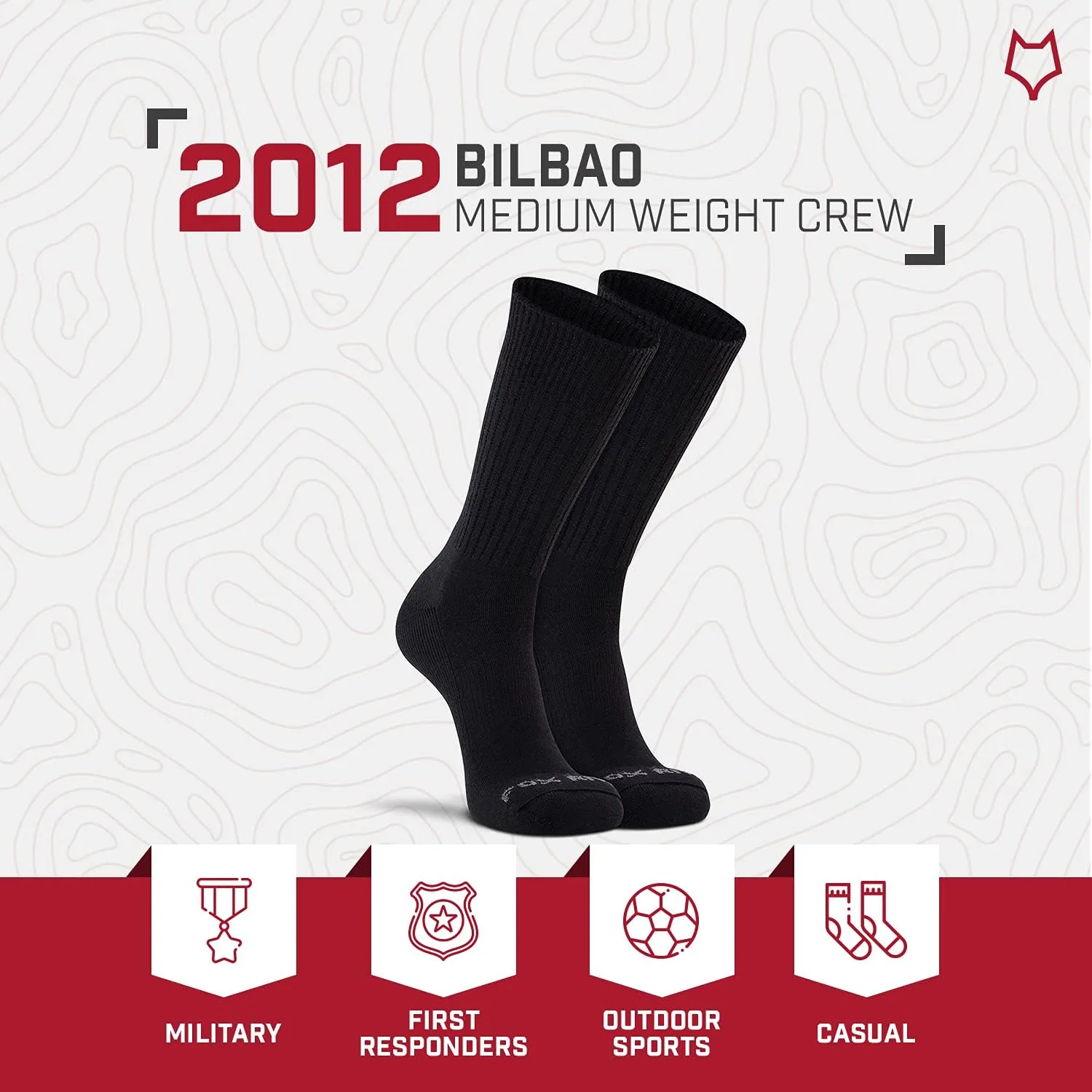 Fox River Bilbao Merino Wool Crew Socks Medium Weight Warm Thermal Socks for Men with Fully Cushioned Sole