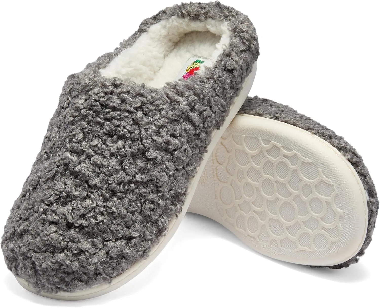 Fruit of the Loom House Slippers For Women, Memory Foam Insole, Indoor Outdoor, Comfy, Berber Loafer