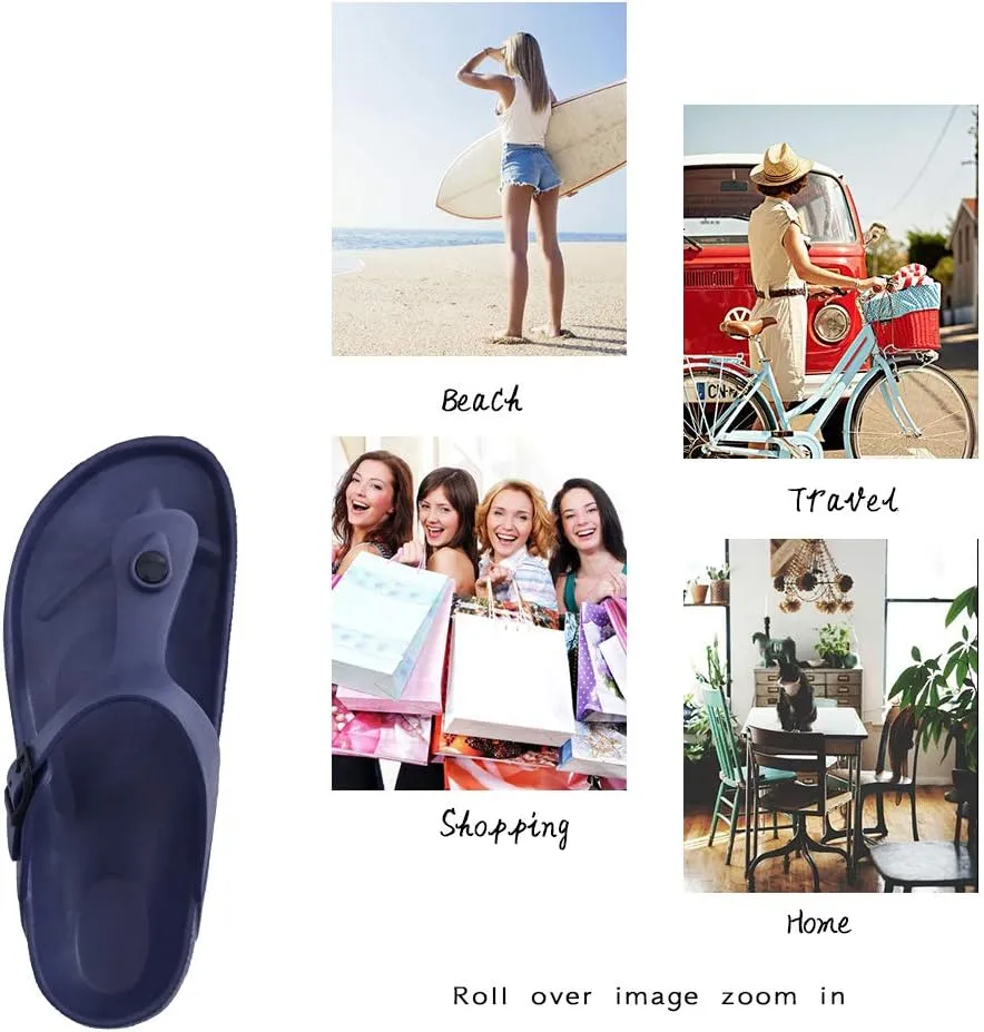 FUNKYMONKEY EVA Flip Flops Waterproof Adjustable Thong Sandals for Mens and Womens