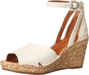 Gentle Souls by Kenneth Cole Women's Charli X Band Buckle Heeled Sandal Espadrille Wedge