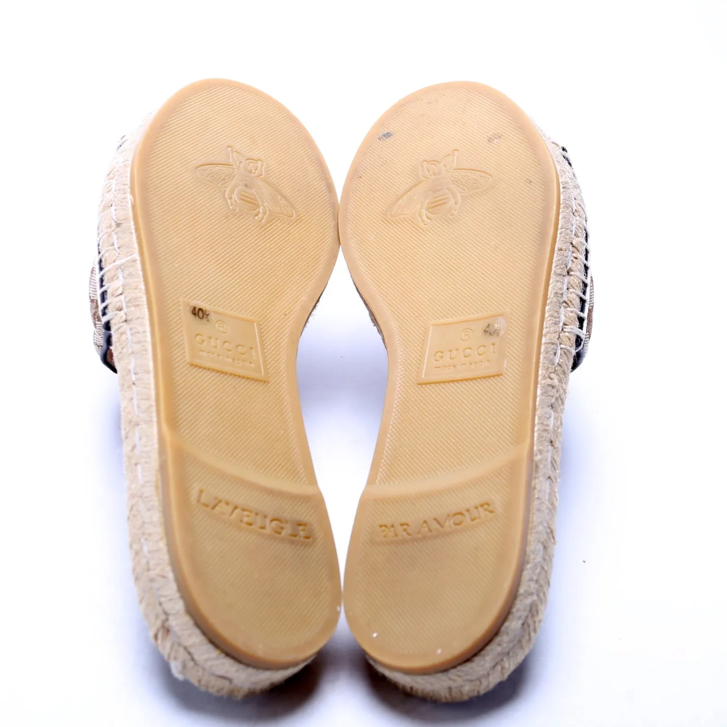 GG Marmont Espadrille Slides Size 40.5 Brown