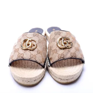 GG Marmont Espadrille Slides Size 40.5 Brown