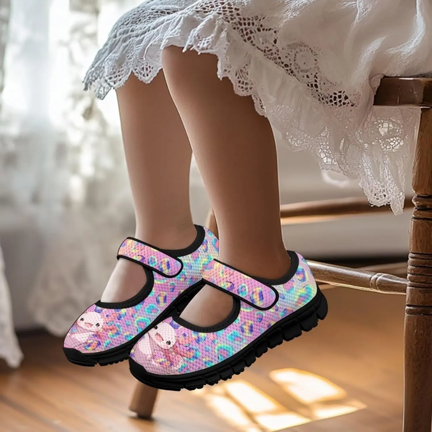 Girls Axolotl Mary Jane Dress Shoes Glitter Ballerina Princess Flat for Wedding, Party, Birthday US 11-2.5