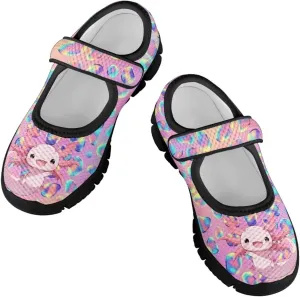 Girls Axolotl Mary Jane Dress Shoes Glitter Ballerina Princess Flat for Wedding, Party, Birthday US 11-2.5