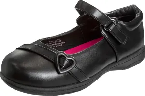 Girl's Heart Mary Jane School Uniform Shoes - Black Heart (Size 7 Big Kid)