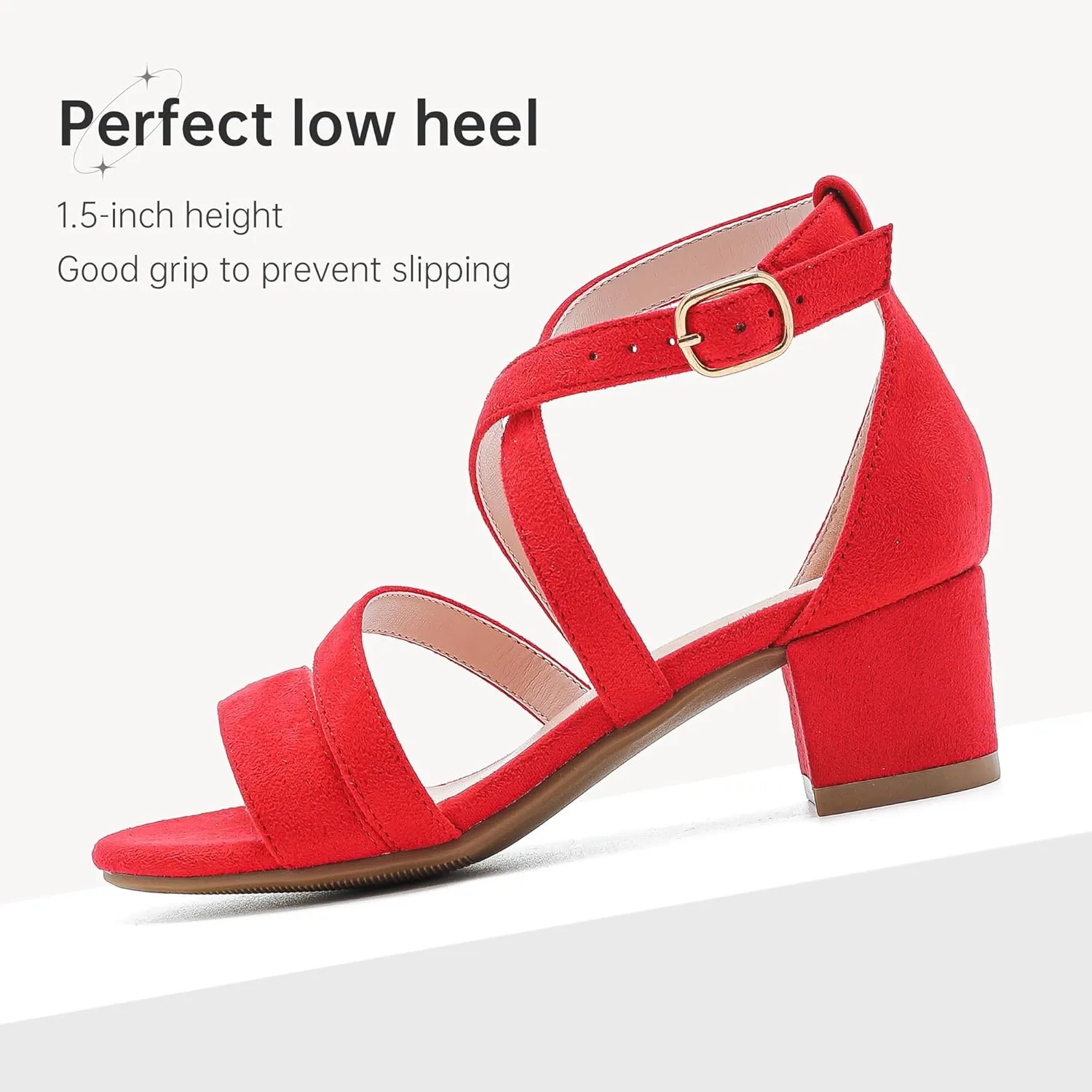 Girls Sandals Chunky High Heel Strappy Open Toe Ankle Strap Dress Shoes for Little Big Kids in Wedding Party