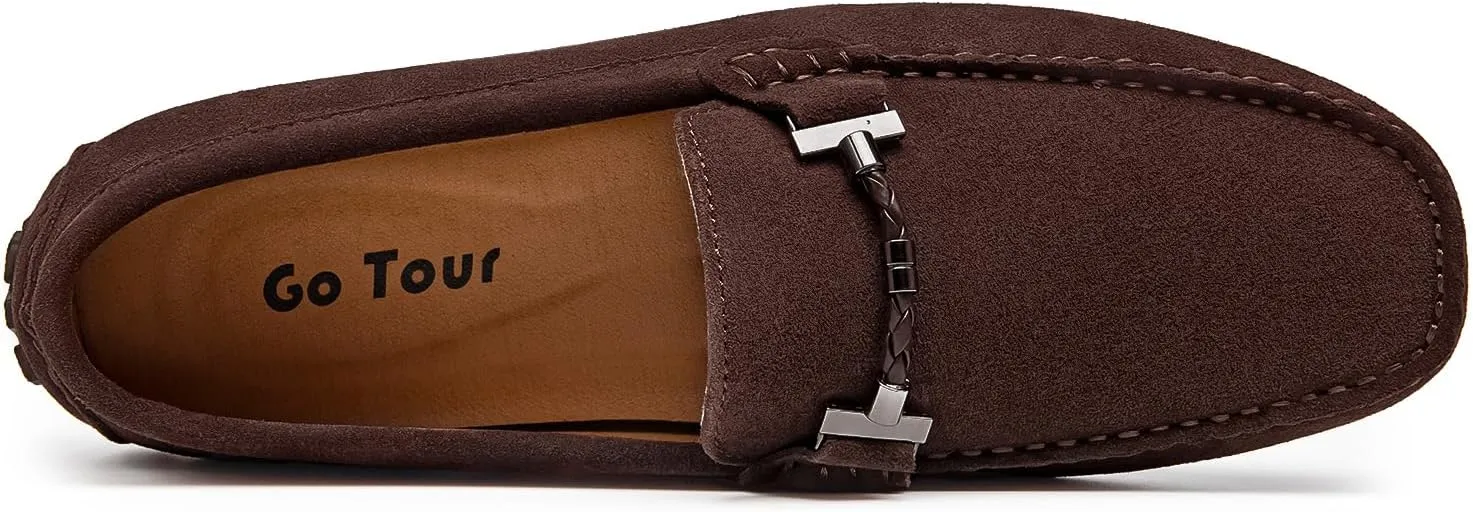 Go Tour Men's Penny Loafers Moccasin Driving Shoes Slip On Flats Boat Shoes