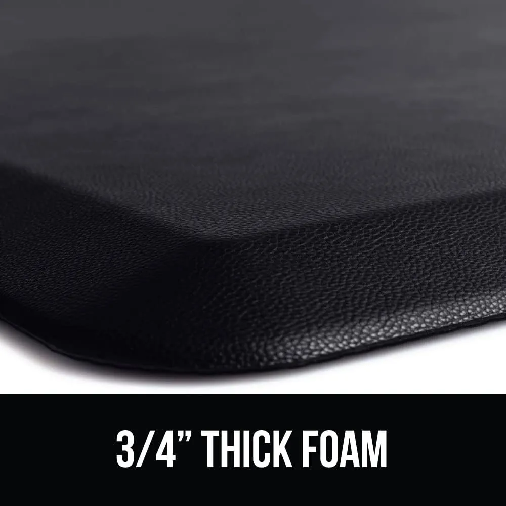 GORILLA GRIP Cushioned Anti Fatigue Mats for Kitchen Floor, Ergonomic Standing Office Desk Mat, Waterproof Scratch Resistant Pebbled Top, Supportive Comfort Padded Foam Rugs, 20x32, 3/4 in Thick Black