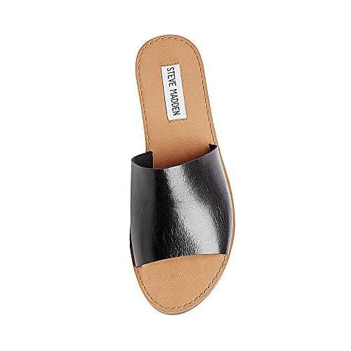 Grace Flat Sandal Black Leather 85 M Us